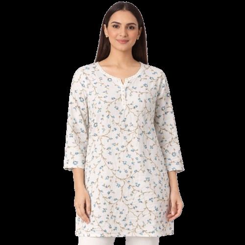 Women Paisley Printed Straight Kurta with 3/4 Sleeves | Casual Ethnic Kurti Top - 2
