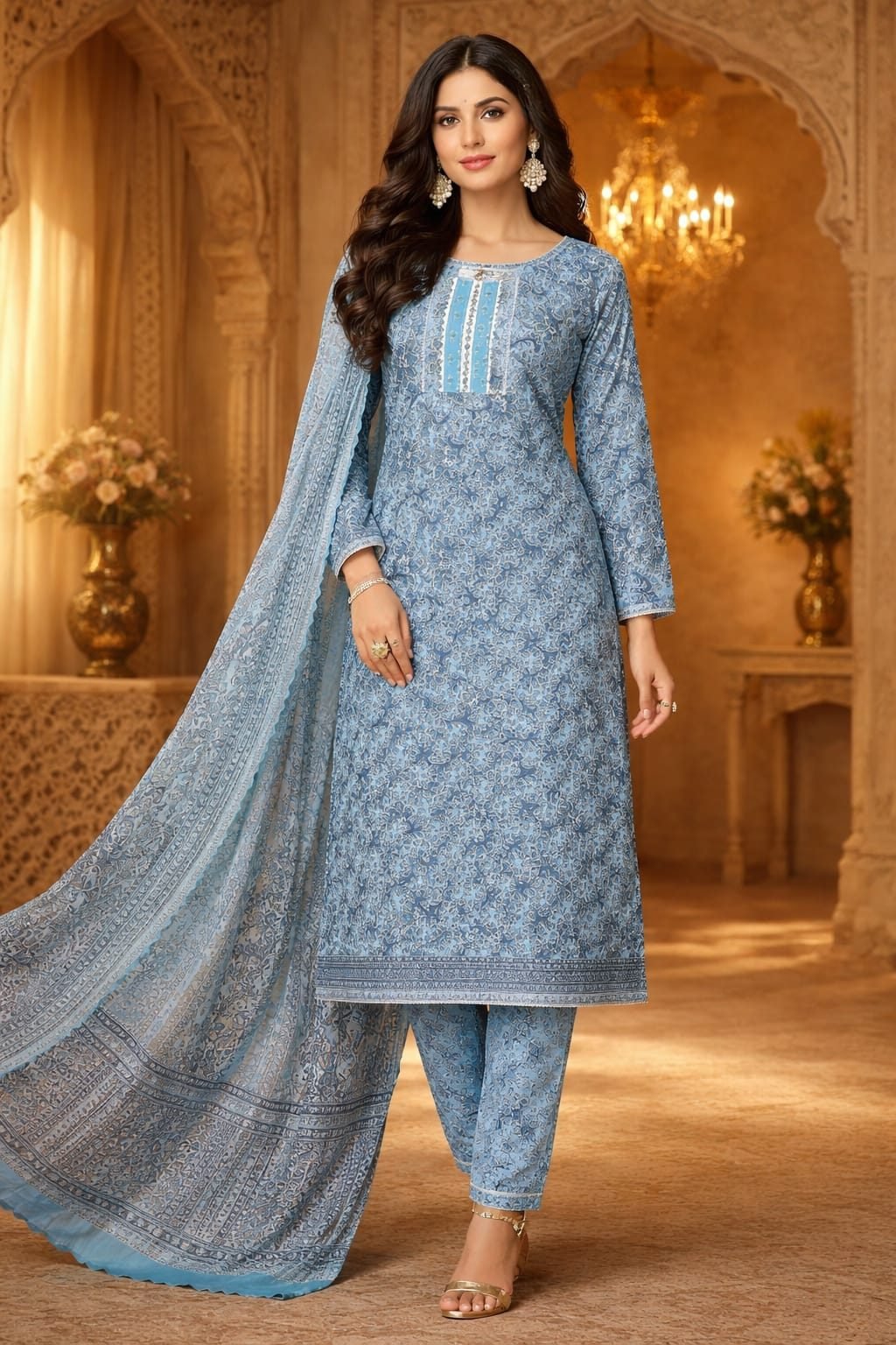 💙 Premium Cotton Suit for Women with Dupatta 💙