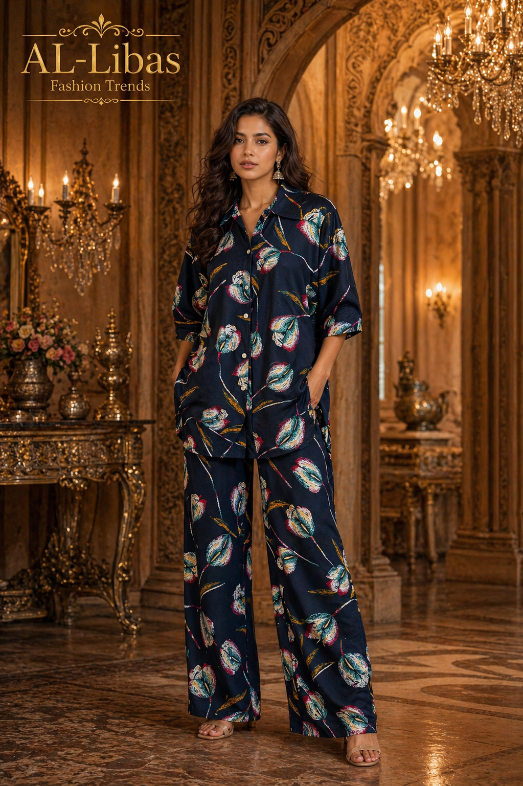 Women Printed Co-Ord Set Ethnic Kurti with Pants Designer Festive Wear Set. - 1