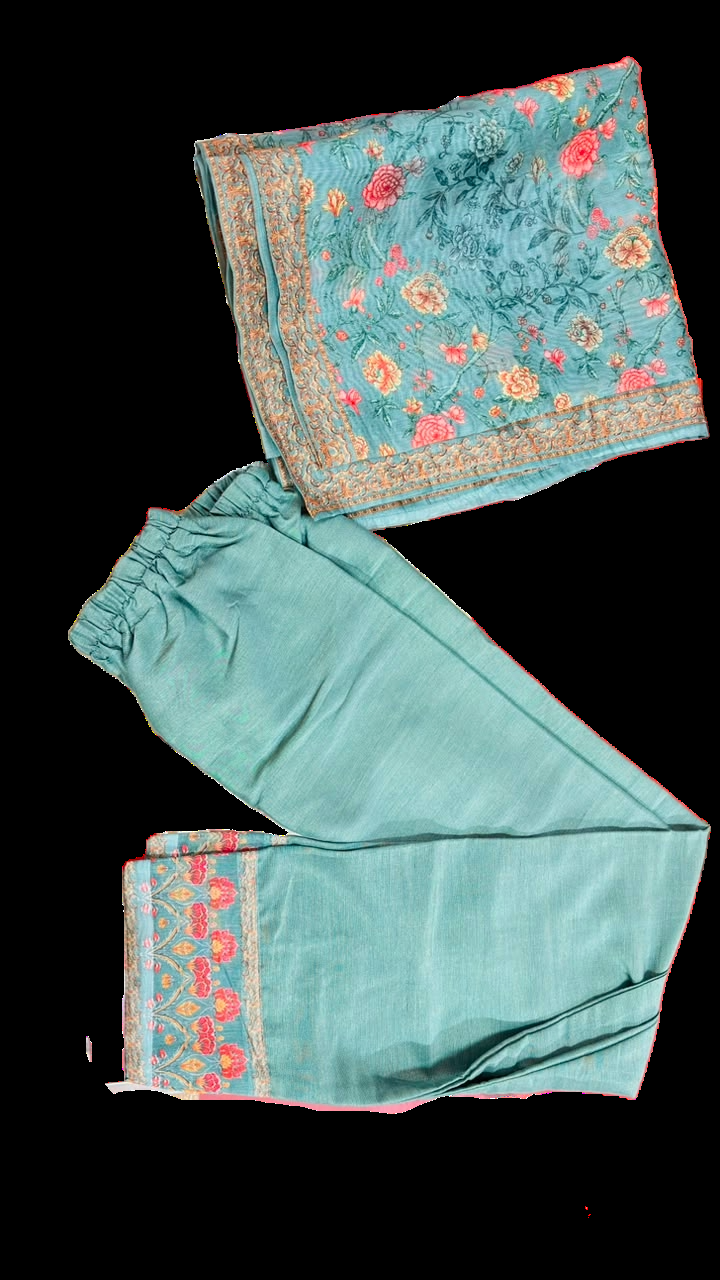 Women's Wine Embroidered Kurta Pant with Printed Dupatta Set | Straight Fit Ethnic Wear - 5