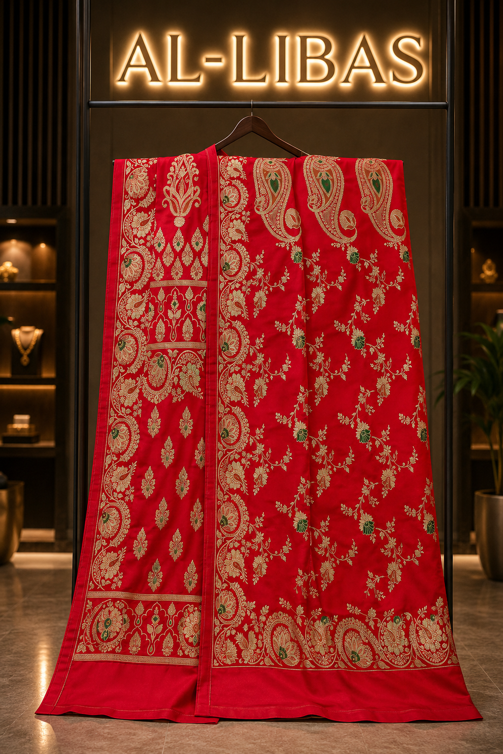Katan Silk Banarasi Saree with Heavy Zari Brocade Work